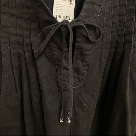 Free People Webster romper Black Sleeveless cotton one piece jumpsuit $128 XL - Picture 11 of 12